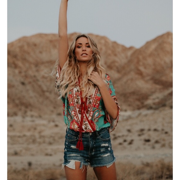 Vici Tops - Vici Collection Gloria Printed Drape Blouse